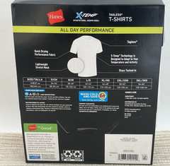 Hanes Mens White T Shirts 3 Pack Tagless X-Temp All Day Performance Size 2XL