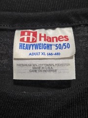 VTG 1995 Hanes Hvywht 50/50 MilitaryGraphic Single Stitch Black T-Shirt Size XL