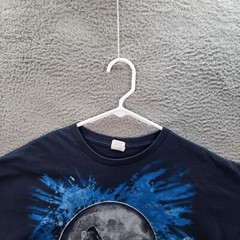 Vintage Gildan Shirt Adult 2XL XXL Blue Wolf Nature Biker Motorcycle Grunge Y2K