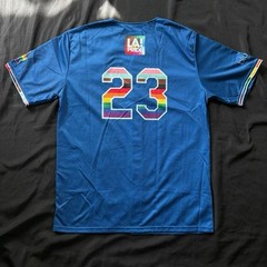 MLB Los Angeles Dodgers 2023 Pride Night Baseball Blue Jersey Adult Size XL