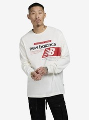 Mens NEW BALANCE Long Sleeve Graphic PLAYER Tee T-Shirt RELAXED FIT Sz LARGE *4N