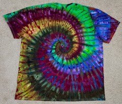 Handmade Ice Tie Dye T-Shirt 2XL Mens Womens Soft Cotton Double Layered Spiral