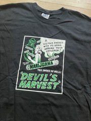 Y2K ANTI-MARIJUANA PROPAGANDA SHIRT DEVIL’S HARVEST SMOKE WEED STONER 420 MEDIUM
