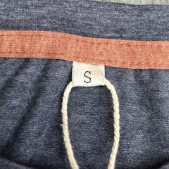 Sailwind Mens Henley Shirt Small Blue Heathered Orange Stitch Long Sleeve New