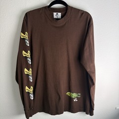 Warren Lotas Brown Nuke Cowboy Long Sleeve Tee Shirt Size M