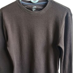 John Ashford Unisex Trending Rich Brown Waffle Knit Thermal L S Tee-Layering-S