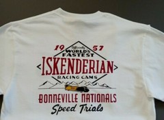 Iskenderian racing Isky cams 1957 Bonneville Nats vintage style hot rod T Shirt