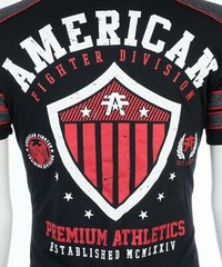 AMERICAN FIGHTER Excelsior Black Red Athletic Mens Crewneck T-shirt L-3XL NWT