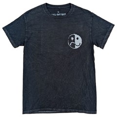 Fall Out Boy Mens Black Mineral Wash Short Sleeve Graphic Tee Shirt Small