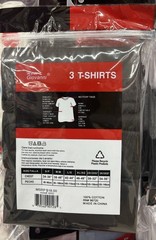 Marco Giovanni American Fit 3-Pack Cotton Tagless Crew Neck T-Shirts Black S/P