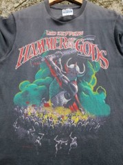 80s Led Zeppelin Hammer Of The Gods black short sleeve REMAKE T shirt NH13791