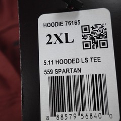 NEW 5.11 Tactical Shirt Mens 2XL Red Hooded Long Sleeve Hoodie Graphic Logo Tee