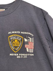 Vintage NYPD 9/11 Memorial Honor Remember Police Department T Shirt Mens L NJPD