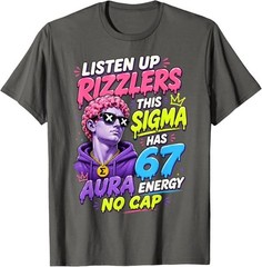 67 Funny Sigma 6 7 Aura No Cap Gen Z Meme Boys T-Shirt