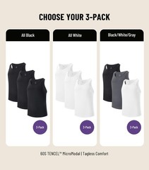 Men’s Tank Top Undershirts Micromodal Sleeveless Tag Free Moisture-Wicking A-…