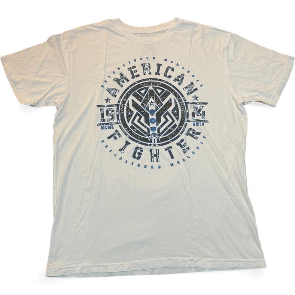 New Men’s American Fighter Premium Athletic MMA White T-Shirt XS-4XL