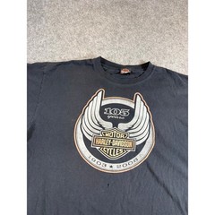 Harley Davidson Shirt Mens Black Graphic 105th Anniversary Motorcycle Tee 2XL