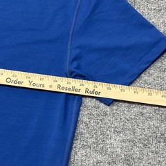 BYLT Shirt Mens Large Blue Drop Cut S/S Lux Curved Hem Stretch Tee Crewneck