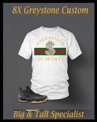 Mens Big & Tall For the Love of Money Hip Hop Sneaker Tee Shirt Big 8X Greystone
