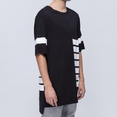 Helmut Lang Logo Oversized T-Shirt Black White Striped Spell Out Sz L