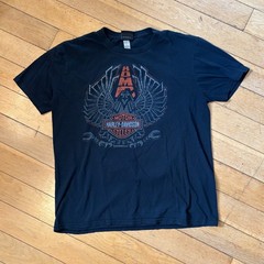 2008 Harley Davidson Dubai UAE Dealer Tee Shirt Large Eagle Bar Shield Faded