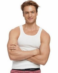 Hanes Men’s TAGLESS ComfortSoft White A-Shirt 6-Pack-372AP6