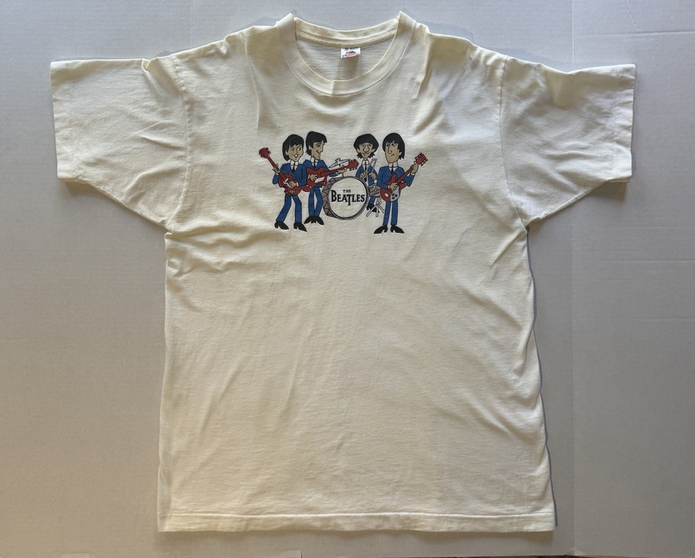 Vintage The Beatles Cartoon Animated Band T-Shirt – Size Extra Large (XL)