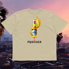 Pisswasser GTA V 5 Beer Drinking Vintage 90s T-Shirt White Oversized 100% Cotton
