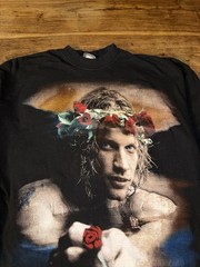 Vintage Bon Jovi T-Shirt Size L Black 90s These Days Tour Rock Band Jesus Crown