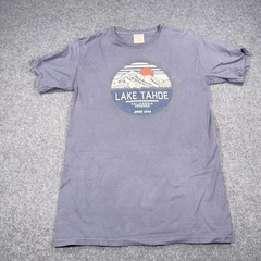 ComfortWash Lake Tahoe California Mountain Graphic Tee Blue Gray Small S