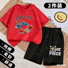 One Piece Anime Character Lakers Basketball Jersey Kids T-Shirt Set, Cool Sports