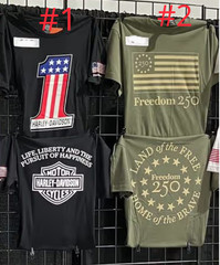 USA 250th Anniversary Shirts Harley Davidson Freedom 1776-2026