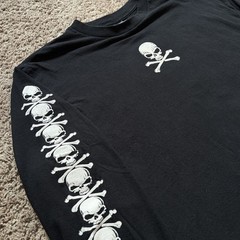Fashion Victim Skulls Long Sleeve Black/White T-Shirt 1991 Large Single Stitch