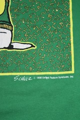 VTG 1990s Snoopy St Patricks Day Joe Shamrock Single Stitch Peanuts Green USA L
