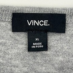 Vince Henley T Shirt Long Sleeve Cotton Heathered Gray Mens XL X-Large