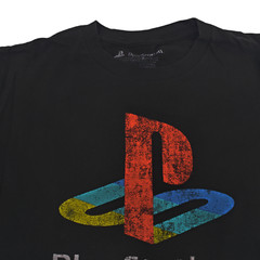 Sony PlayStation Logo T-Shirt Gaming Short Sleeve Crewneck Graphic Tee Size M