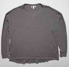 Seven7 Men’s Waffle Knit Thermal Crewneck XL Charcoal Gray Cotton Blend