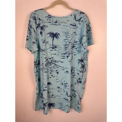 Cotton Connection light blue t-shirt dark blue maritime tropical graphic XL
