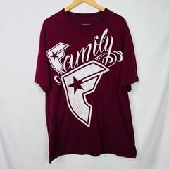Y2K Famous Stars and Straps Mens XL Family Graphic Tee Burgundy Short Sleeve