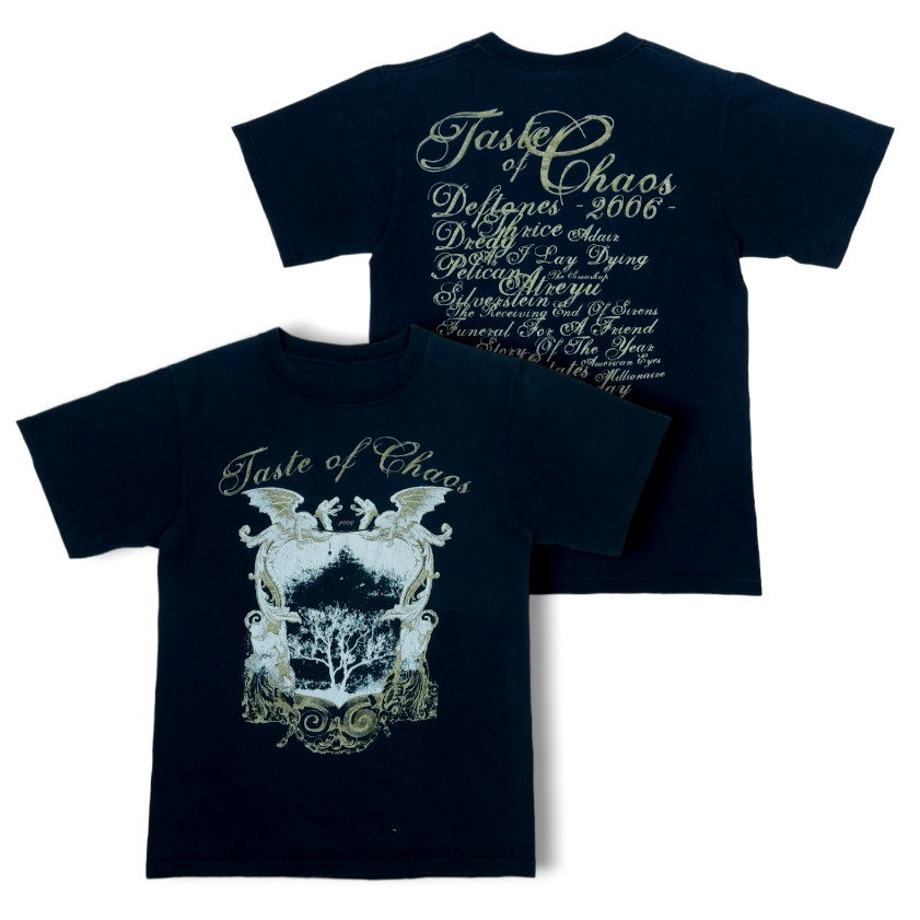 Vintage Taste Of Chaos Festival Double-Sided Black T-Shirt All Size BS449