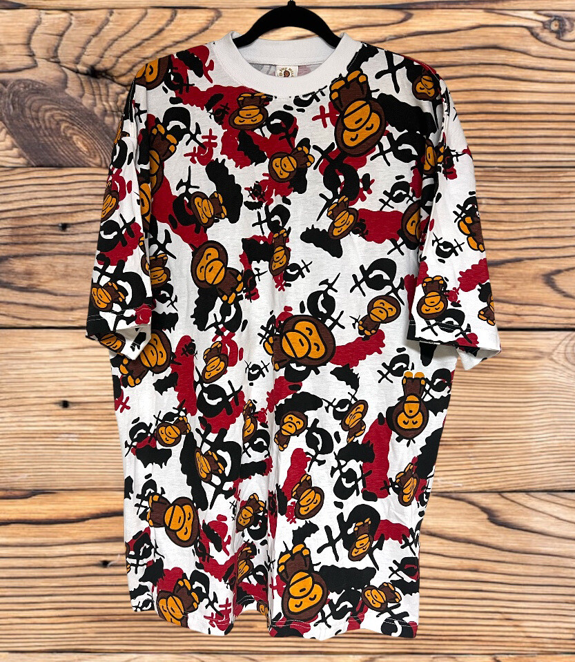 Vintage 2000s Baby Milo Bape A Bathing Ape AOP All Over Print T Shirt 2XL Rare