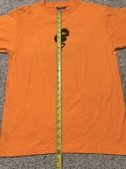 Vintage 1990s JNCO Jeans Orange T-Shirt Boys Youth Large. Made in USA.