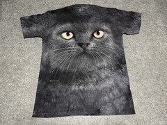 The Mountain 2013 Gato Cat Eye Black White Shirt Medium Tie Dye Effect whiskers