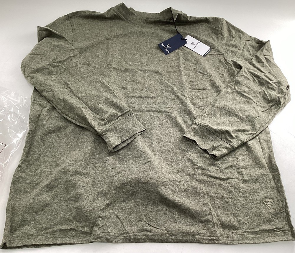 M Maelreg Men’s Long Sleeve Performance T-Shirt Olive Green Heather Size S