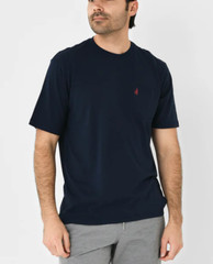 JOHNNIE-O NAVY SURFERS & STRIPES COTTON MODAL POCKET SHORT SLEEVE T-SHIRT SZ M