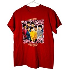 BTS World Tour 2019 Chicago Soldier Field Concert T-Shirt Red Mens Medium K-Pop