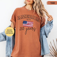 America 250 Years T-Shirt Comfort Colors American Flag Patriotic Gift Men Women