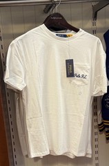 Polo Ralph Lauren White PREPPY TENNIS BEAR Short Sleeve POCKET T Shirt
