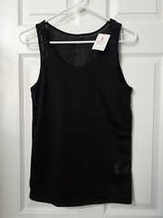 Fashion Zero Mens Mesh Tank Top T-Shirt S SMALL Black Muscle Athletic Beach NWT