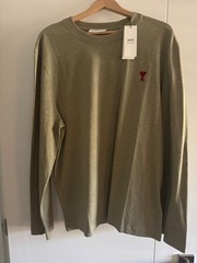 Authentic AMI Paris Long Sleeve T-Shirt NWT Unisex Organic Cotton Made Portugal